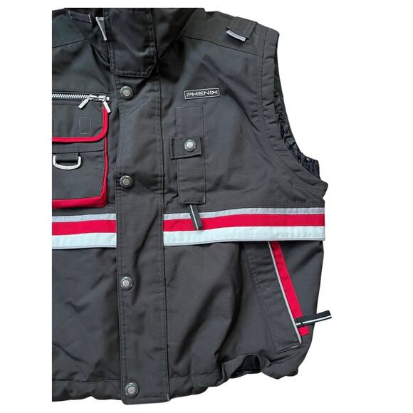 Phenix Black Ski Snowboard Insulated Vest Full Zip Snaps Pockets Men's Medium - Picture 4 of 9